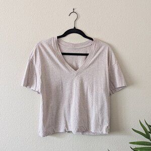 Everlane Organic Cotton Slouchy V-Neck in Burnt Sugar